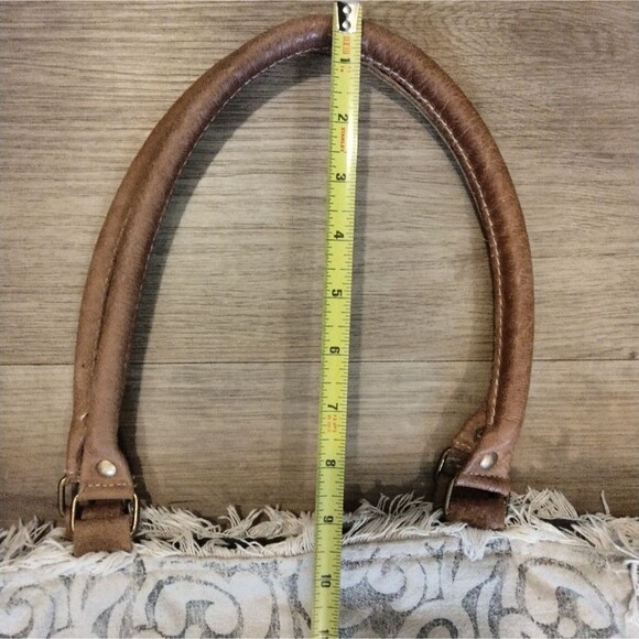 Myra  Bag  Cotton & Leather + Hide Shoulder Bag BOHO - Picture 2 of 8